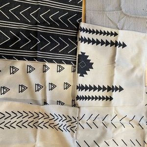 Set of 6 boho canvas throw pillow cases